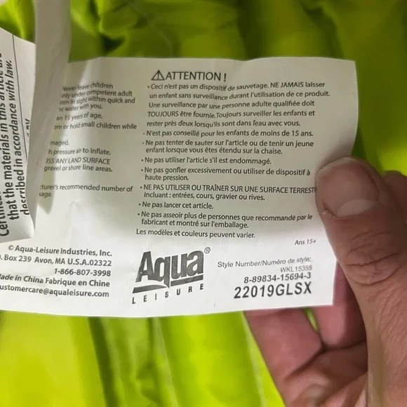 Tropical Leaf Green and Blue Swim Mat - Picture 8 of 9